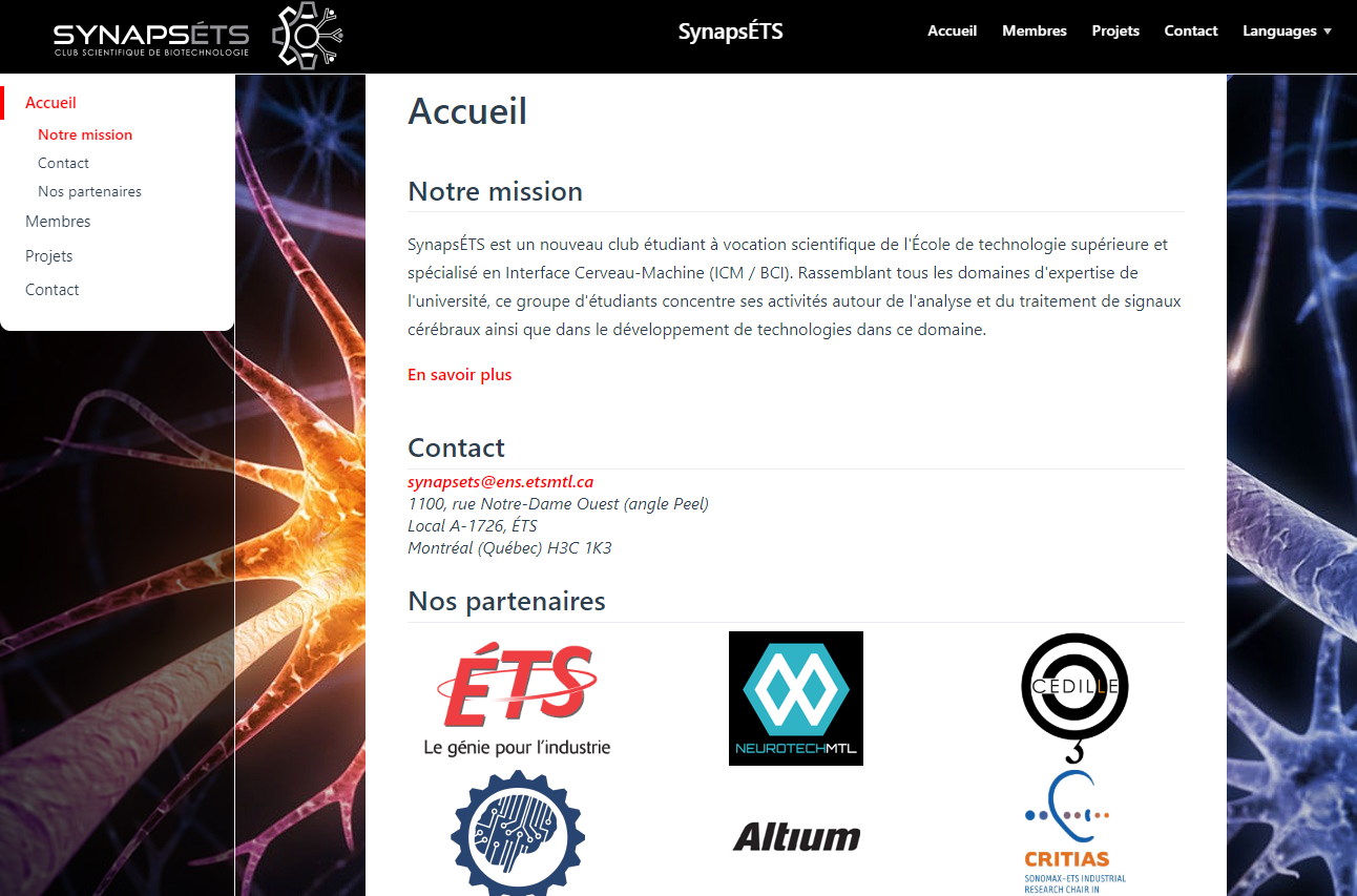 SynapsÉTS Website